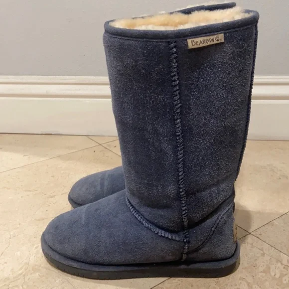 BearPaw Shoes Womens Bearpaw Navy Blue Boots Poshmark